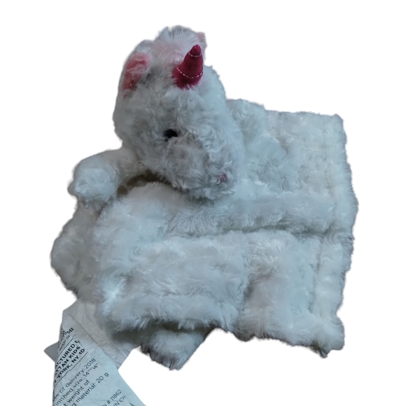 Manhattan Kids LLC Unicorn White & Pink Security Blanket Lovey Plush - Picture 4 of 12